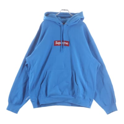 25AW Box Logo Hooded Sweatshirt Cyan ボックスロゴ フーデッド スウェットシャツ プルオーバーパーカー ブルー Bランク