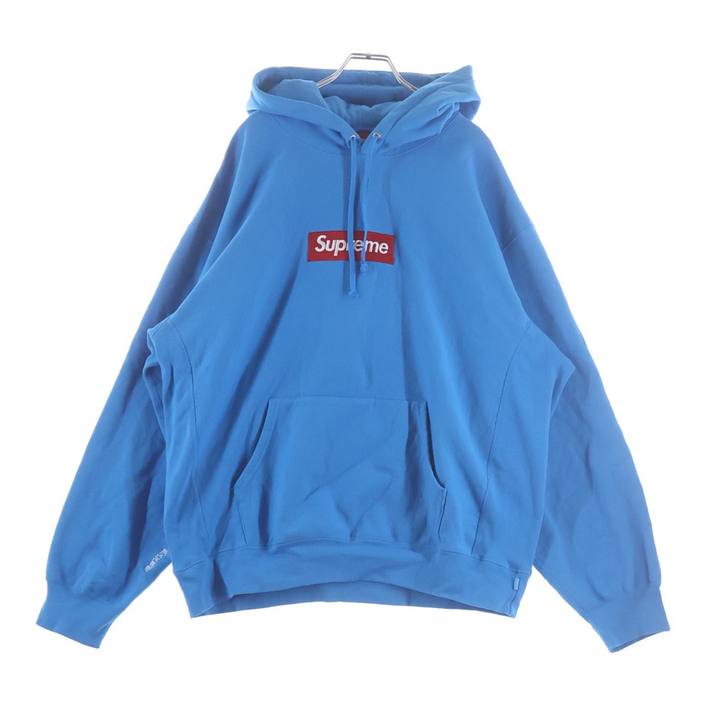 25AW Box Logo Hooded Sweatshirt Cyan ボックスロゴ フーデッド スウェットシャツ プルオーバーパーカー ブルー Bランク
