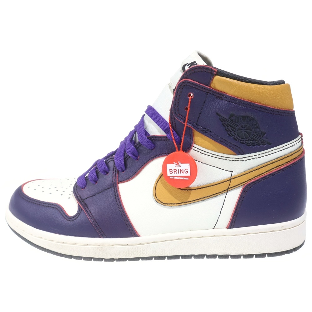 AIR JORDAN 1 HIGH OG DEFIANT LA TO CHICAGO エアジョーダン1 エルエートゥーシカゴ ハイカットスニーカー ホワイト/パープル US10/28cm CD6578-507 Aランク