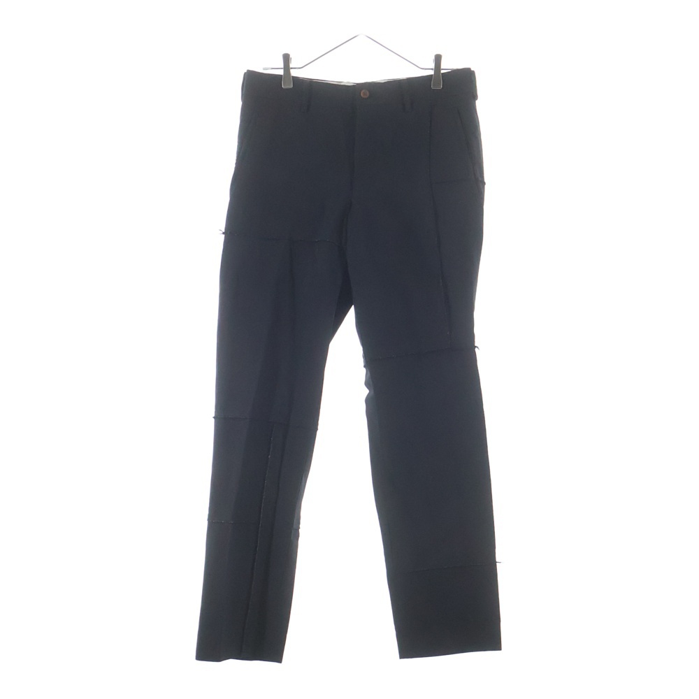 19AW AD2019 ポリ縮絨 パターンカッティング スラックスパンツ ブラック PD-P036 Bランク