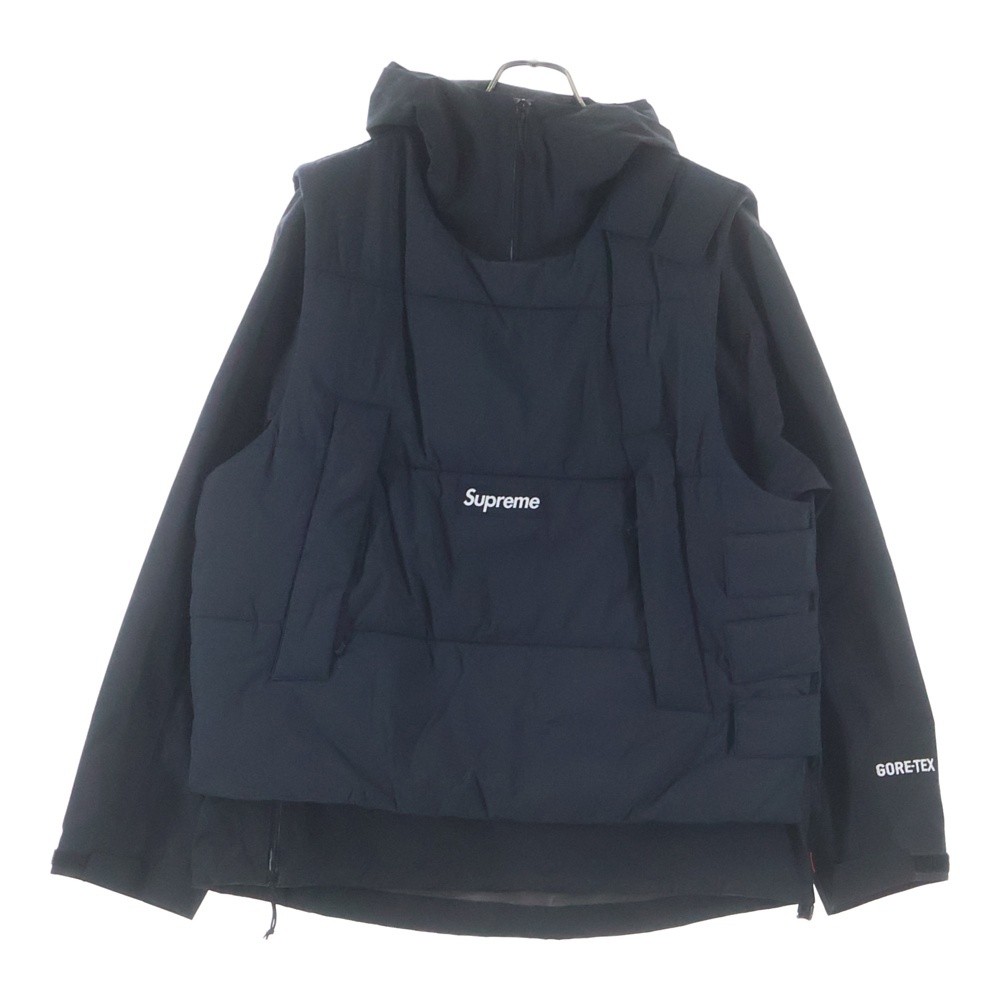 22AW 2-in-1 GORE-TEX Shell+WINDSTOPPER Vest ゴアテックス ハーフジップ フーデッドシェルジャケット パファーベスト ブラック Aランク