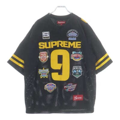 23AW Championships Embroidered Football Jersey チャンピオンシップ エンブロイダー Vネック半袖メッシュTシャツ カットソー ブラック Aランク
