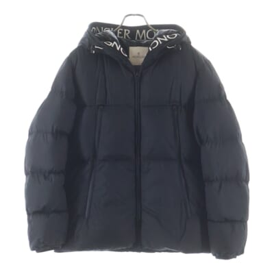 22AW MONTCLA モンクラ ロゴパッチ ジップアップ フーデッド ダウンジャケット ブラック H20911B56900C0300 Bランク