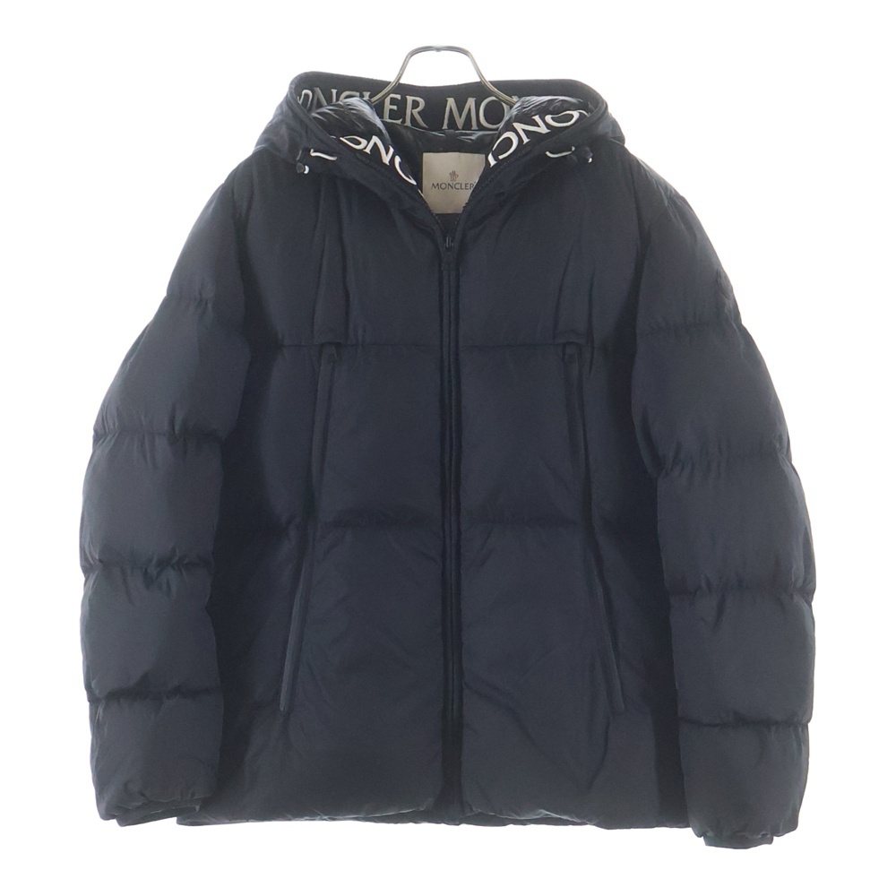 22AW MONTCLA モンクラ ロゴパッチ ジップアップ フーデッド ダウンジャケット ブラック H20911B56900C0300 Bランク