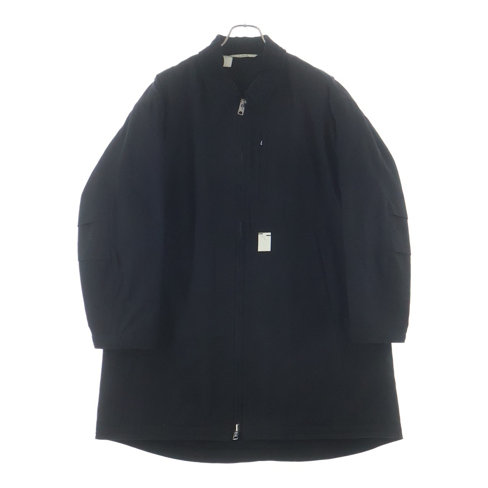 18AW SOUTIEN COLLAR PULL FRONT ZIP COAT ダック地 コーデュロイ切り替え プル フロント ジップアップ ステンカラーコート ブラック 182-C006-036 Bランク