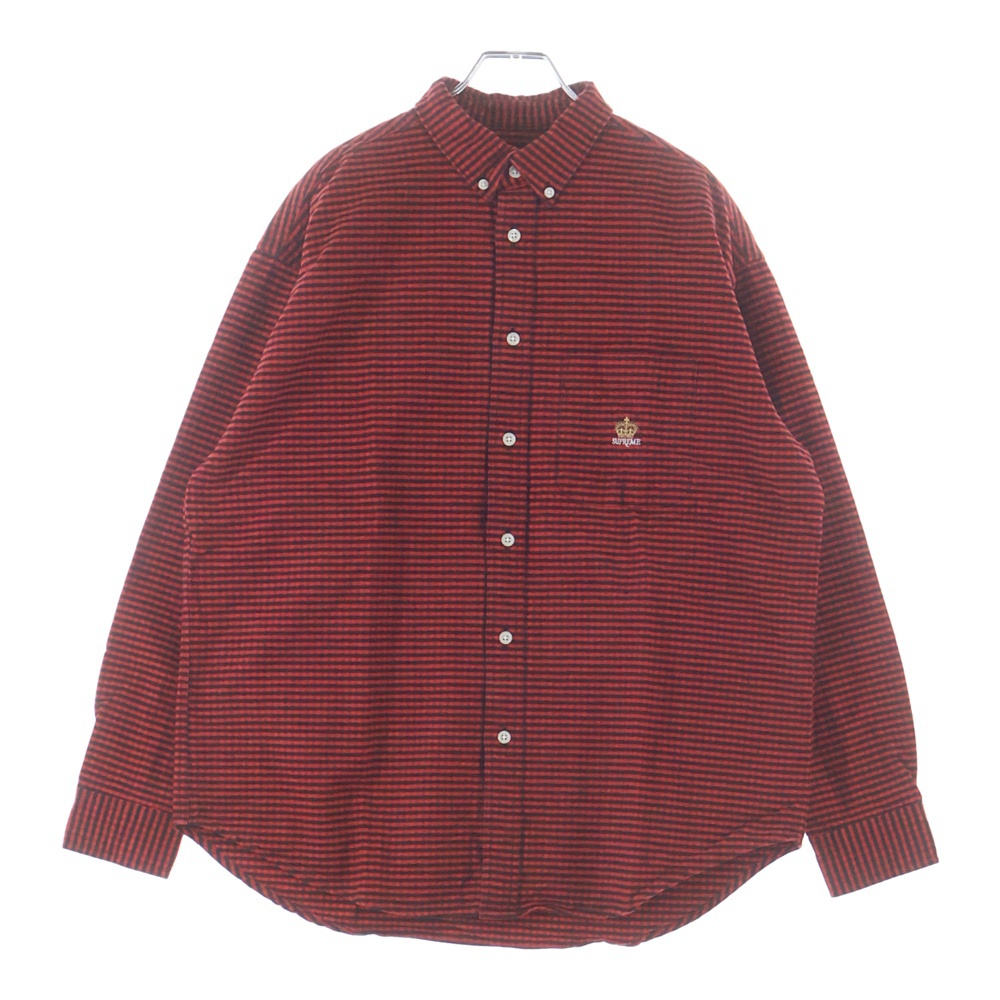 24AW Loose Fit Flannel Oxford Shirt ルーズフィット フランネル オックスフォード 長袖シャツ レッド Aランク