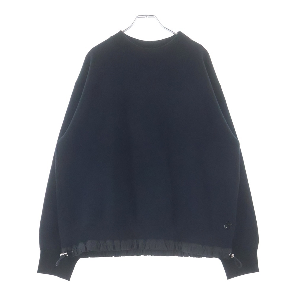 23AW S Sponge Sweat Pullover ドローストリング ドッキング スポンジ スウェット プルオーバー ブラック SCM-068 Bランク