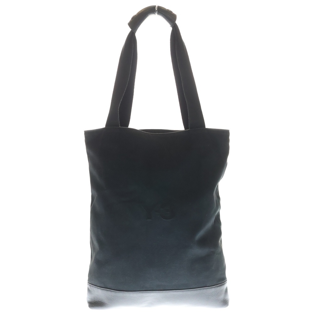 CLASSIC TOTE クラシックトート ロゴエンブロイダリー レザー切り替え ハンドバッグ ブラック HD3302 Bランク