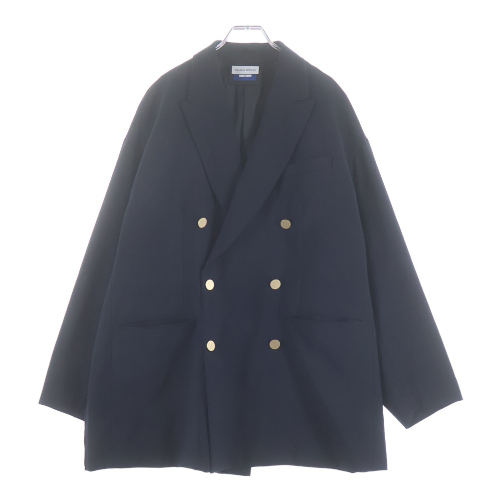 21AW ピークドラペル プライム 金ボタン ジップスリット オーバー テーラードジャケット ネイビー 11211111212 Bランク