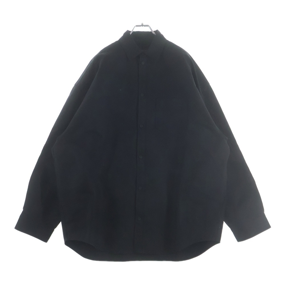 24AW OUTERWEAR SHIRT LARGE FIT IN COTTON POPLIN アウターウェア ラージフィット コットン ポプリン レギュラーカラー シャツ ブラック 794462TQM30 Sランク