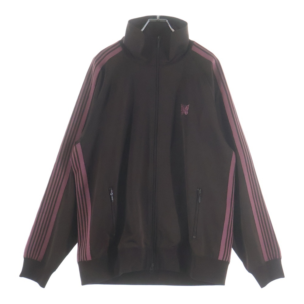TRACK JACKET エンブロイダリーロゴデザイン ジップアップ トラックジャケット ブラウン FK335 Bランク