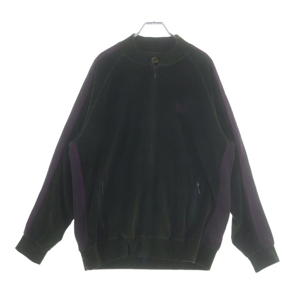 21AW VELOUR TRACK JACKET ベロア ロゴデザイン ジップアップ トラックジャケット カーキ J0227 Bランク