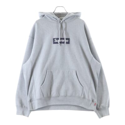 25AW Box Logo Hooded Sweatshirt ボックスロゴ スウェットプルオーバーパーカー フーディー グレー Aランク