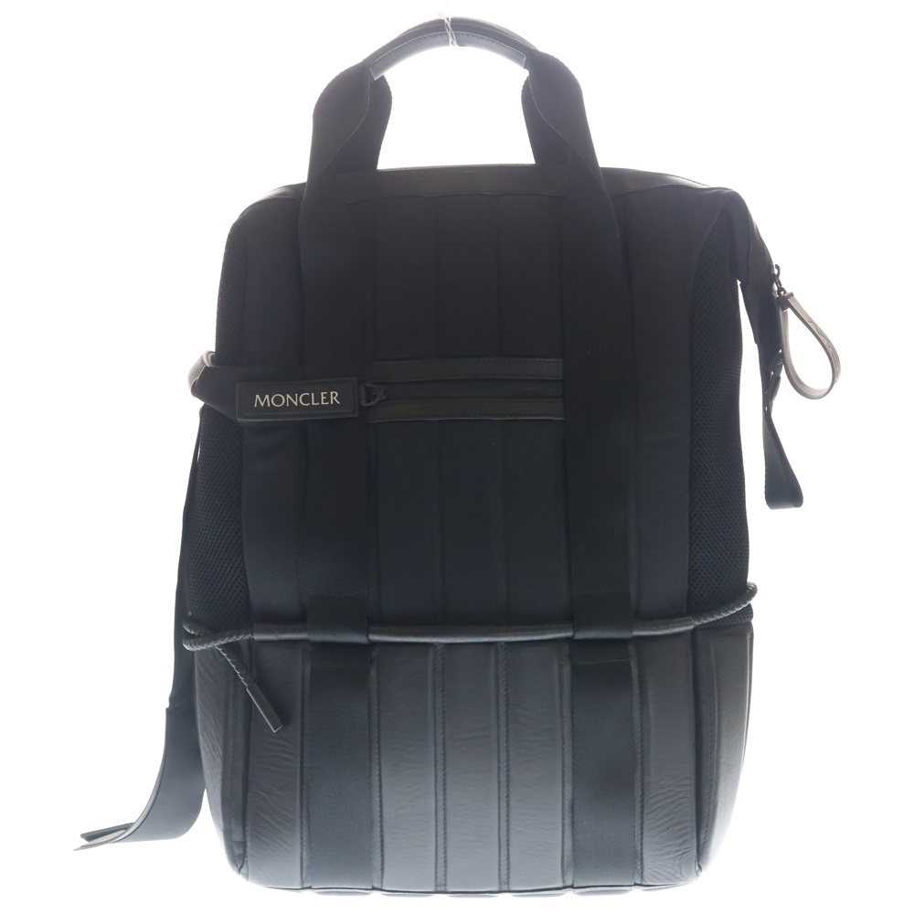 18AW BACKPACK レザー ラバーロゴ バックパック リュックサック ブラック D209H0060100 Bランク