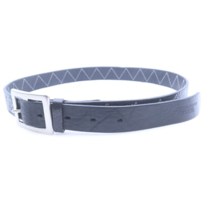 24AW LEATHER BELT ステッチデザイン レザーベルト ブラック シルバー金具 242PKNH-AC02 Bランク