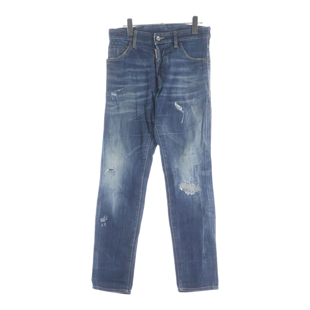 16AW COOL GUY JEAN クールガイジーンズ ダメージ加工 ボタンフライ デニムスキニーパンツ インディゴ S71LB0172 S30342 Bランク