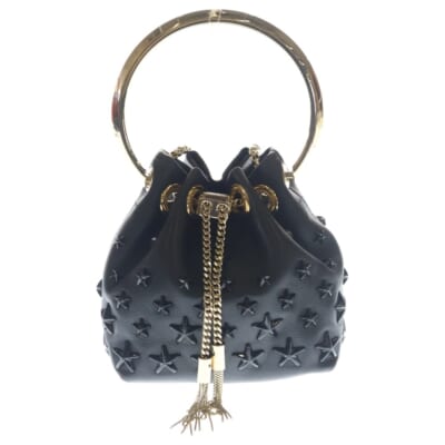 MICRO BON BON BAG マイクロボンボン スタースタッズ 2WAY ハンド チェーンショルダーバッグ ブラック Bランク