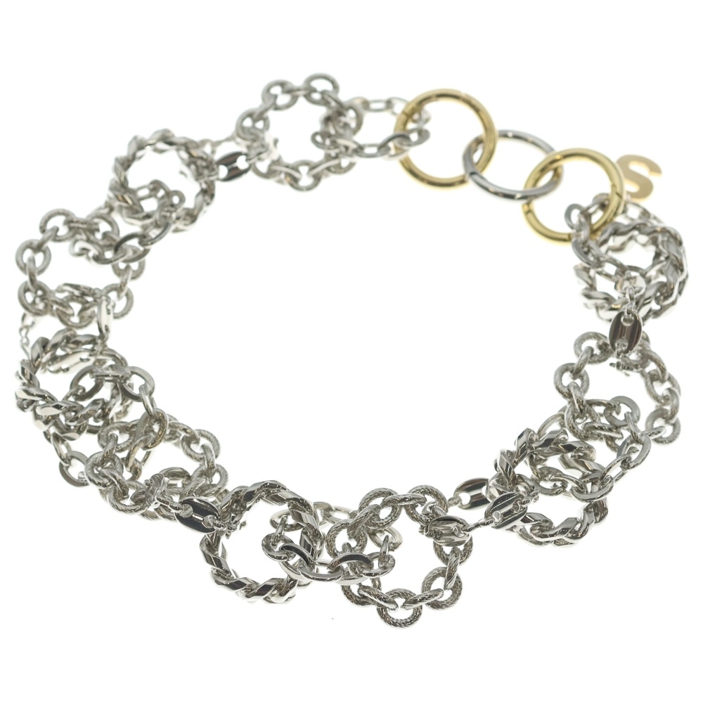 23SS Chained Chain Necklace チェーンドチェーン ネックレス シルバー 23-06732 Aランク