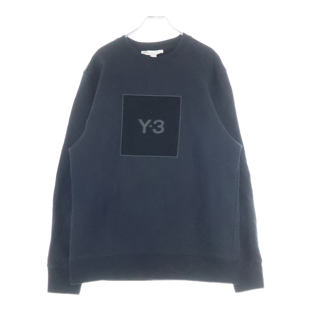 SQUARE LOGO CREW SWEATSHIRT スクエアロゴ クルーネックスウェットシャツ トレーナー ブラック HB3324 Bランク