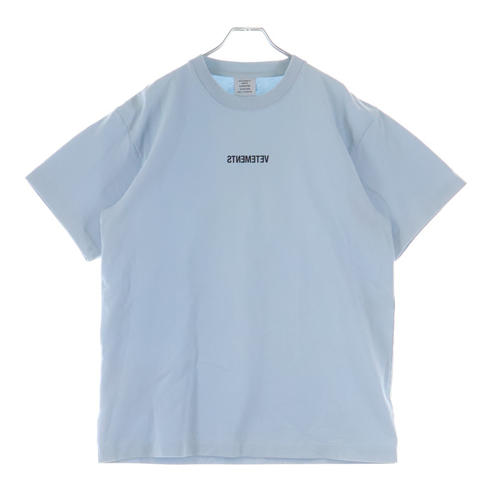 19AW INVERTED LOGO T-SHIRT ロゴプリント クルーネック 半袖Tシャツ カットソー ブルー UAH20TR613 Bランク