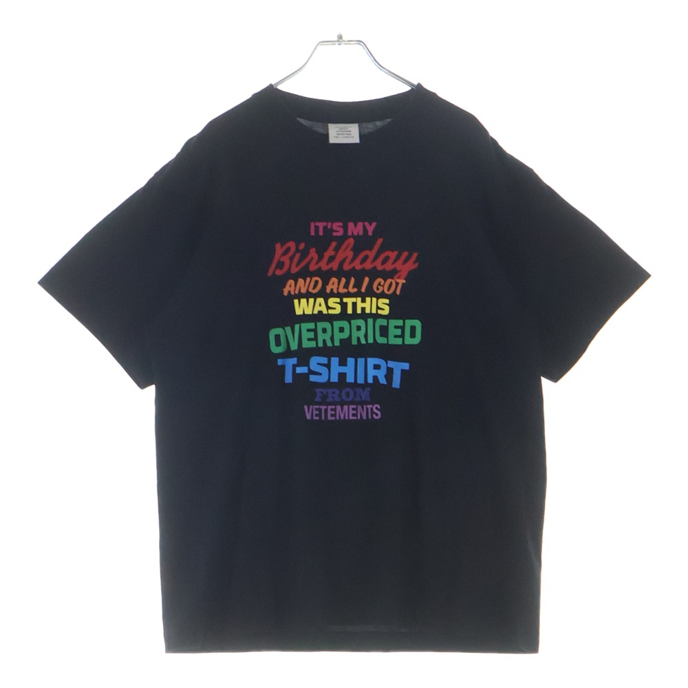 BIRTHDAY PRINTED T-SHIRT バースデイ プリンテッド クルーネック 半袖Tシャツ カットソー ブラック UAH20TR616 Bランク