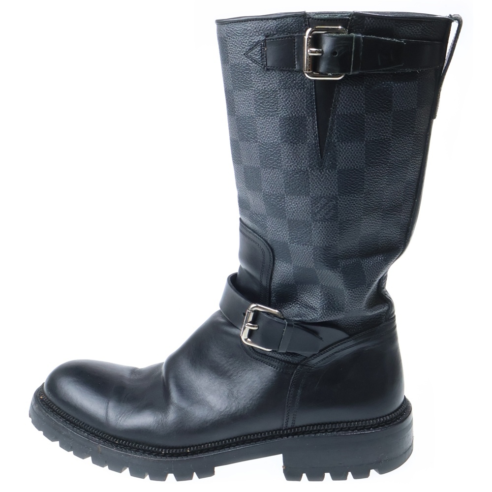 DAMIER GRAPHITE ダミエ グラファイト レザー エンジニアブーツ ブラック BM0068 Bランク