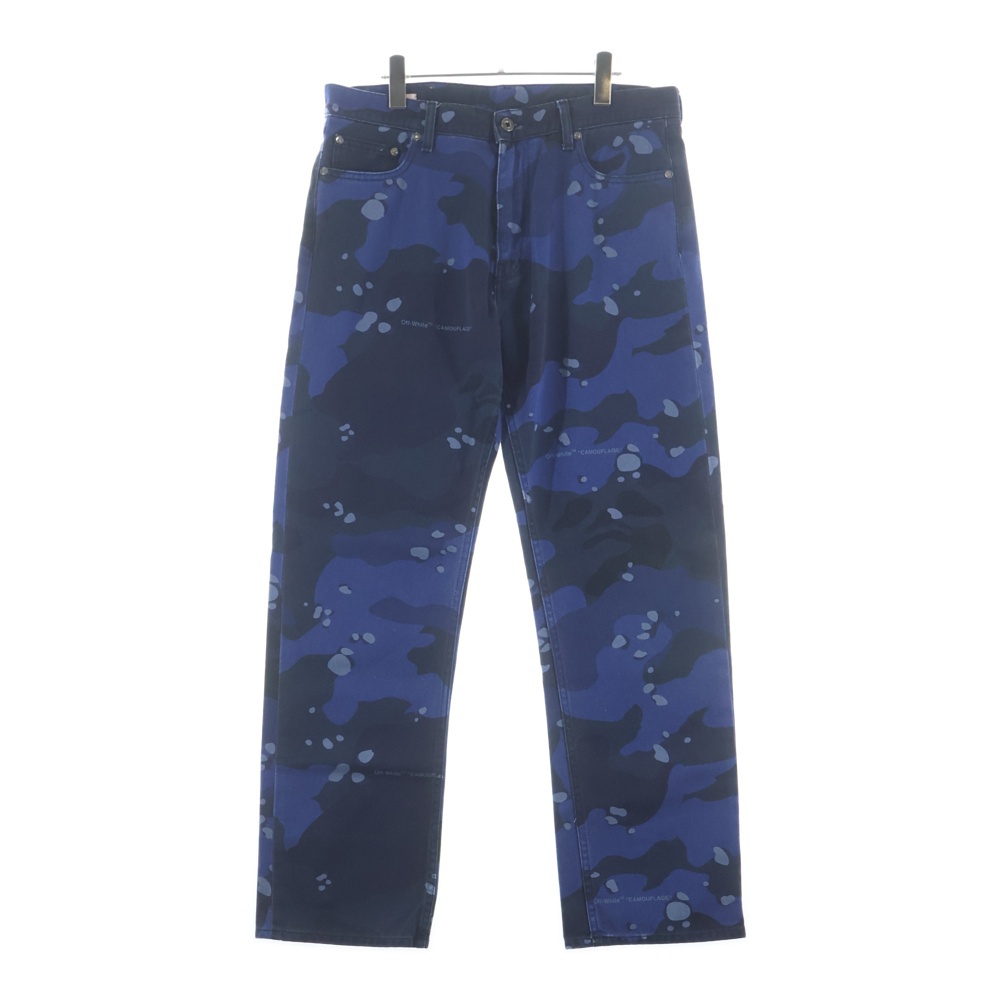 22AW CAMO SKATE JEANS カモ柄 スケート マルチポケット ジップアップ ストレート デニム パンツ インディゴ OMYA138F22DEN001 Sランク