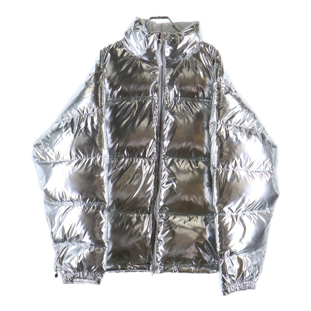 20AW PUFFED JACKET オーバーサイズ ドローコード付き ジップアップ ダウンジャケット シルバー Sランク