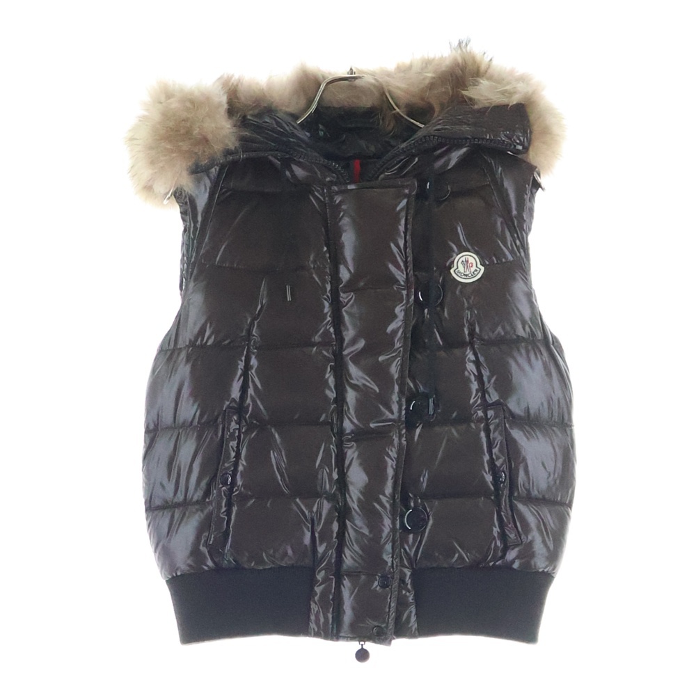 TARN GILET ターンジレ ファーフーデッドダウンベスト ブラウン 122-093-48302-25 Aランク