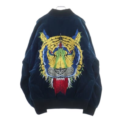 ×WOLF'SHEAD VELVET VIETNAM JACKET ウルフズヘッド ベルベット ベトナムジャケット ブルゾン ブルー WOLFSHEAD-WM-ML07 Aランク