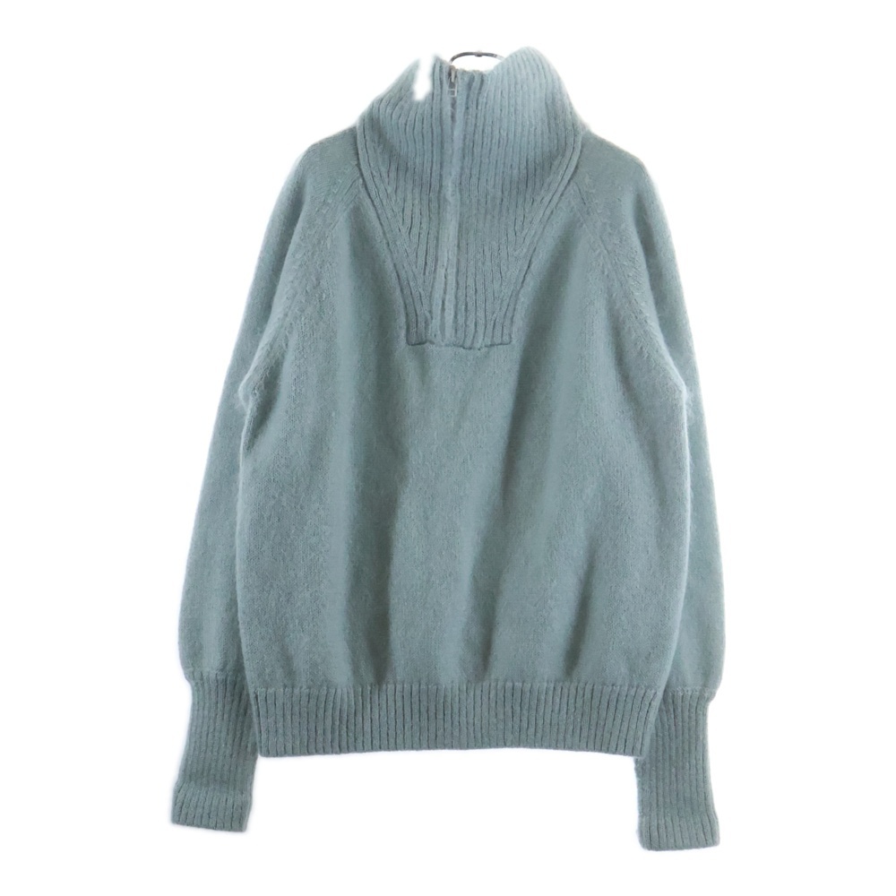 MOHAIR DOUBLE HIGH NECK P/O KNIT モヘア ダブル ハイネック プルオーバー ニット セーター ブルー S121227 Aランク