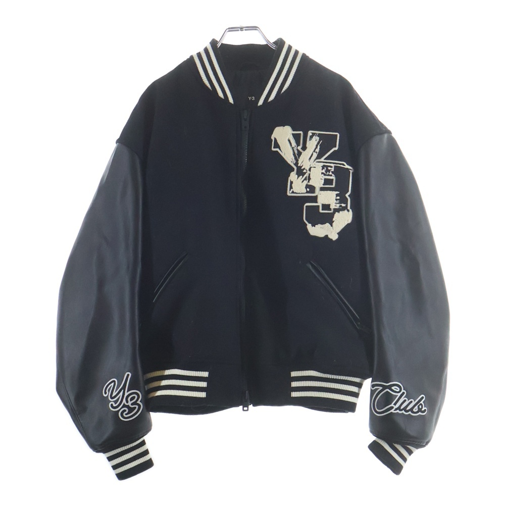 LETTERMAN JKT 袖切替 ロゴパッチ スタジャン レターマンジャケット ブラック IQ2133 Bランク