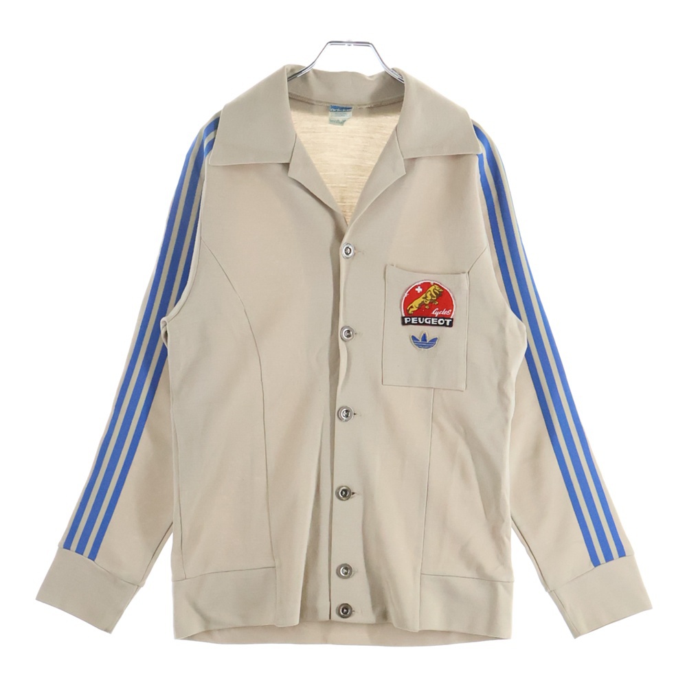 70S VINTAGE PEUGEOT METAL BUTTON KNIT JACKET 西ドイツ製 ユーロヴィンテージ プジョー トレフォイルロゴ メタルボタン サイドライン ニットジャケット Bランク