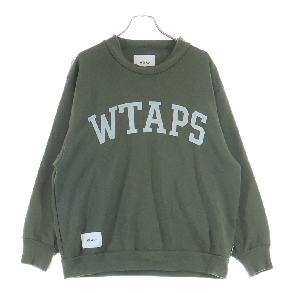 20AW COLLEGE MOCK NECK COPO カレッジ モックネックスウェットシャツ トレーナー カーキ 202ATDT-CSM11 Bランク