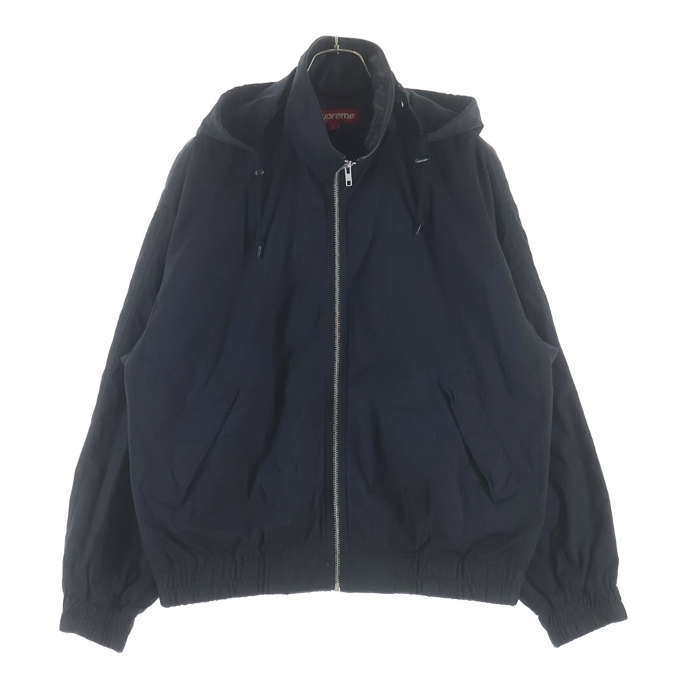 25SS Leather Collar Utility Jacket レザーカラー ユーティリティ ジップアップジャケット ブラック Sランク