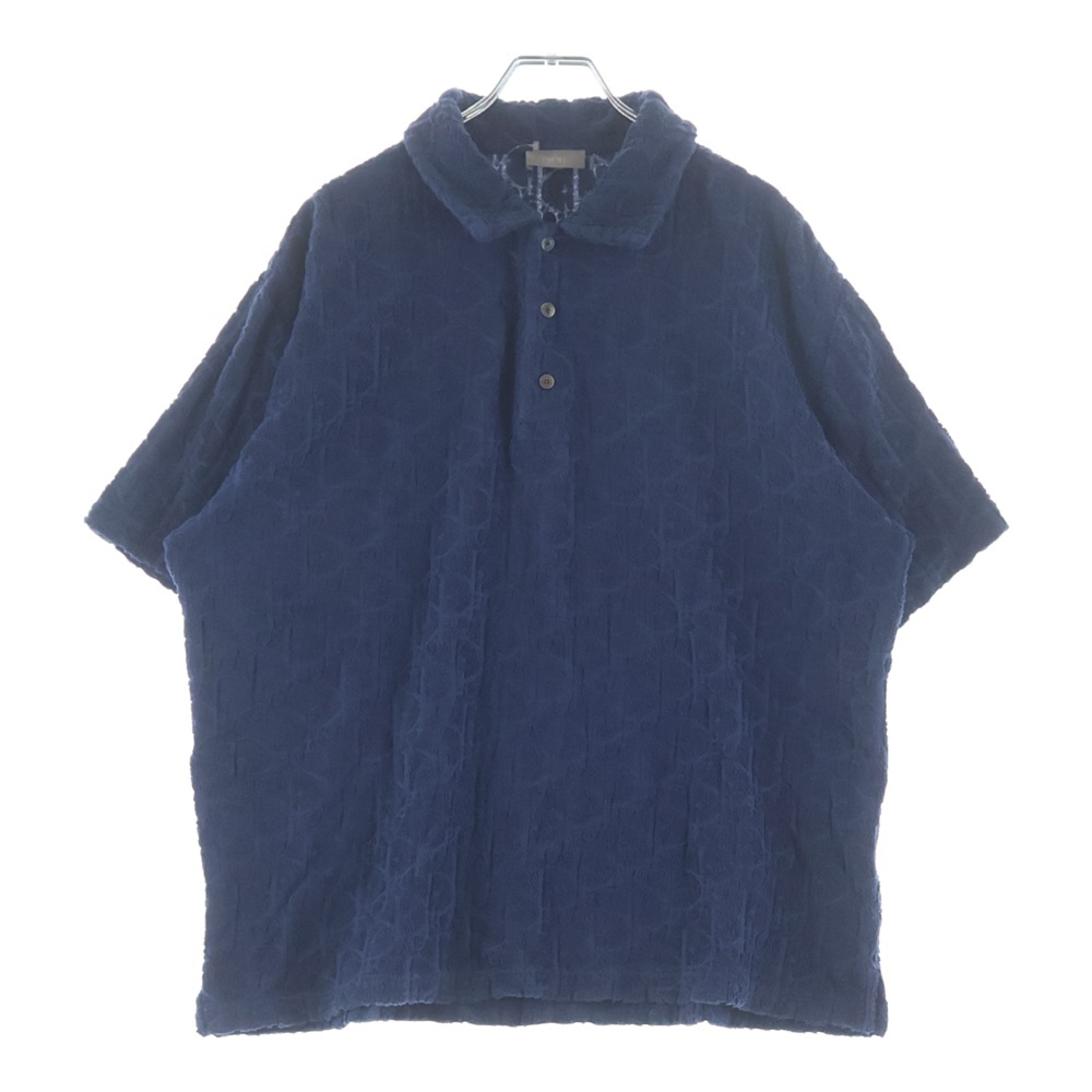 21SS OBLIQUE COTTON POLO SHIRT オブリーク コットンパイル 半袖ポロシャツ ネイビー 113J812A0614 Aランク
