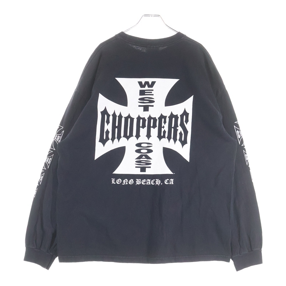 90-00s West Coast Choppers ウエストコースト チョッパーズ アイアンクロス アームロゴ 長袖Tシャツ ロンT ヴィンテージ ブラック Bランク