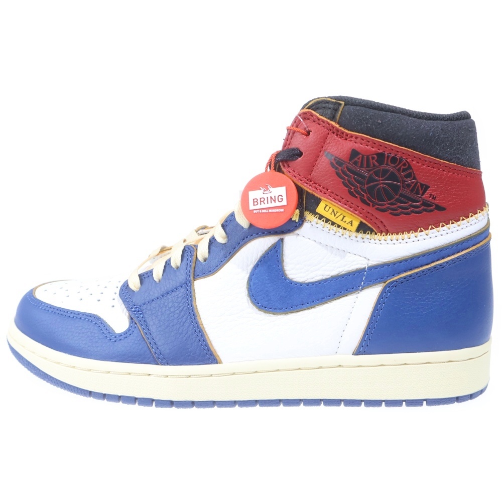 ×UNION AIR JORDAN 1 RETRO HI NRG ユニオン エアジョーダン1 レトロ ハイカットスニーカー ホワイト/ブルー/レッド US9.5/27.5cm BV1300-146 Sランク