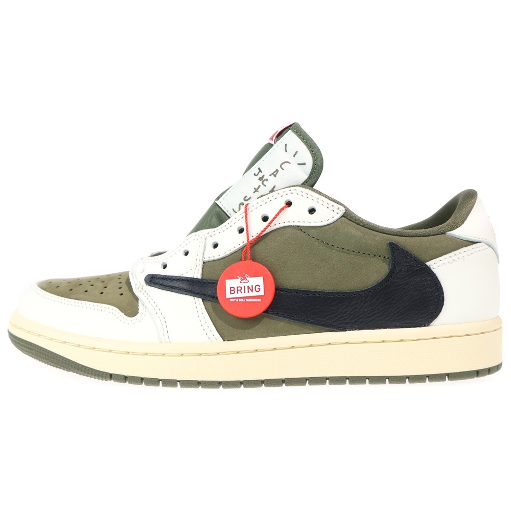 ×TRAVIS SCOTT AIR JORDAN 1 LOW OG SPREVERSE OLIVE トラヴィススコット エアジョーダン1 リバースオリーブ ローカットスニーカー US9/27cm DM7866-200 Sランク