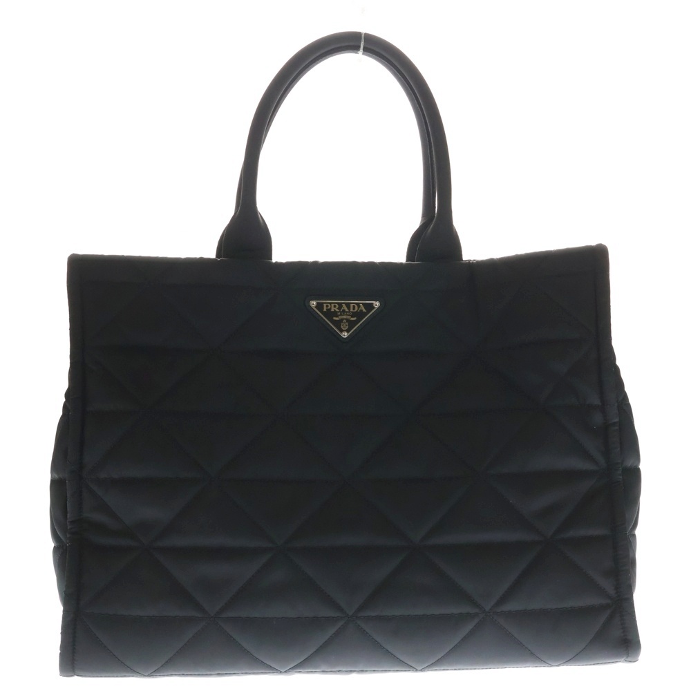 RE-NYLON TOTE リナイロン キルティング トートバッグ ハンドバッグ ブラック 2VG096 Bランク