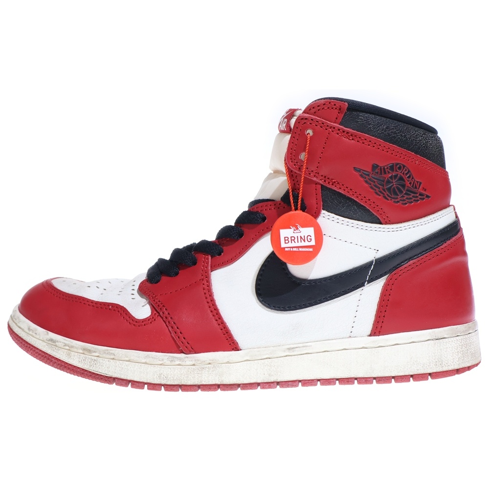 AIR JORDAN 1 HIGH OG エアジョーダン1 ロスト&ファウンド シカゴ ハイカットスニーカー ホワイト/レッド US10/28cm DZ5485-612 Bランク