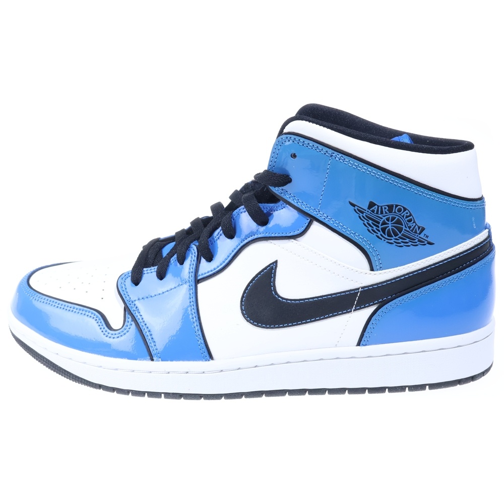 AIR JORDAN 1 MID SE SIGNAL BLUE エアジョーダン1 シグナルブルー ミッドカットスニーカー ホワイト/ブルー US14/32cm DD6834-402 Sランク