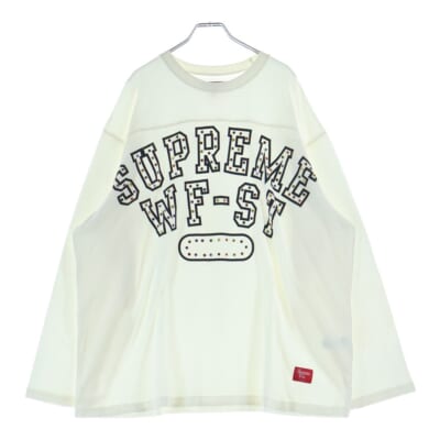 24AW Athletic Studded L/S Top アスレチック スタッズ ロゴプリント 長袖Tシャツ カットソー ホワイト Sランク