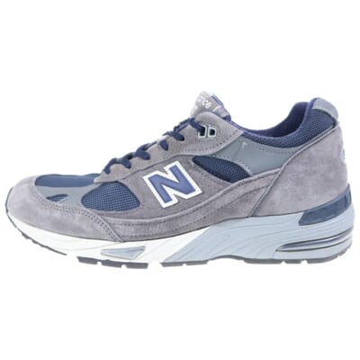 M991SGN メッシュ スウェードレザー ローカットスニーカー グレー/ネイビー US9.5/27.5cm Aランク