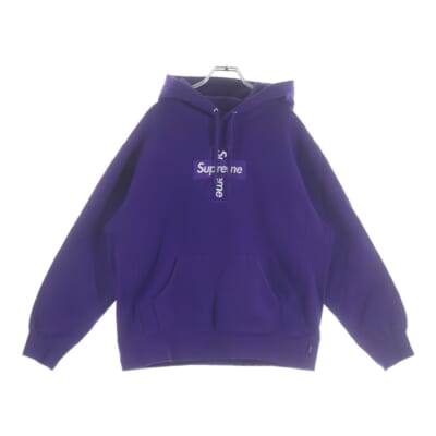 20AW Cross box logo Hooded Sweat Shirts クロスボックスロゴ フーデッド シャツ プルオーバーパーカー パープル Aランク