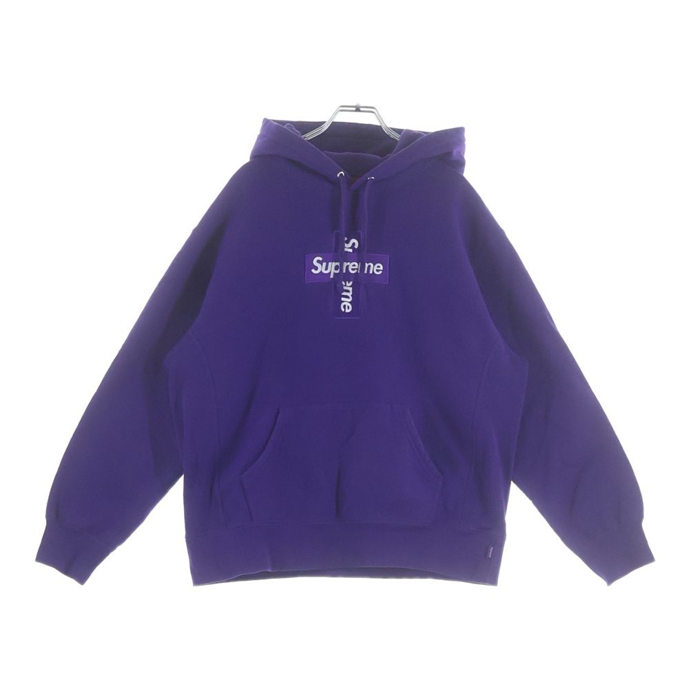 20AW Cross box logo Hooded Sweat Shirts クロスボックスロゴ フーデッド シャツ プルオーバーパーカー パープル Aランク