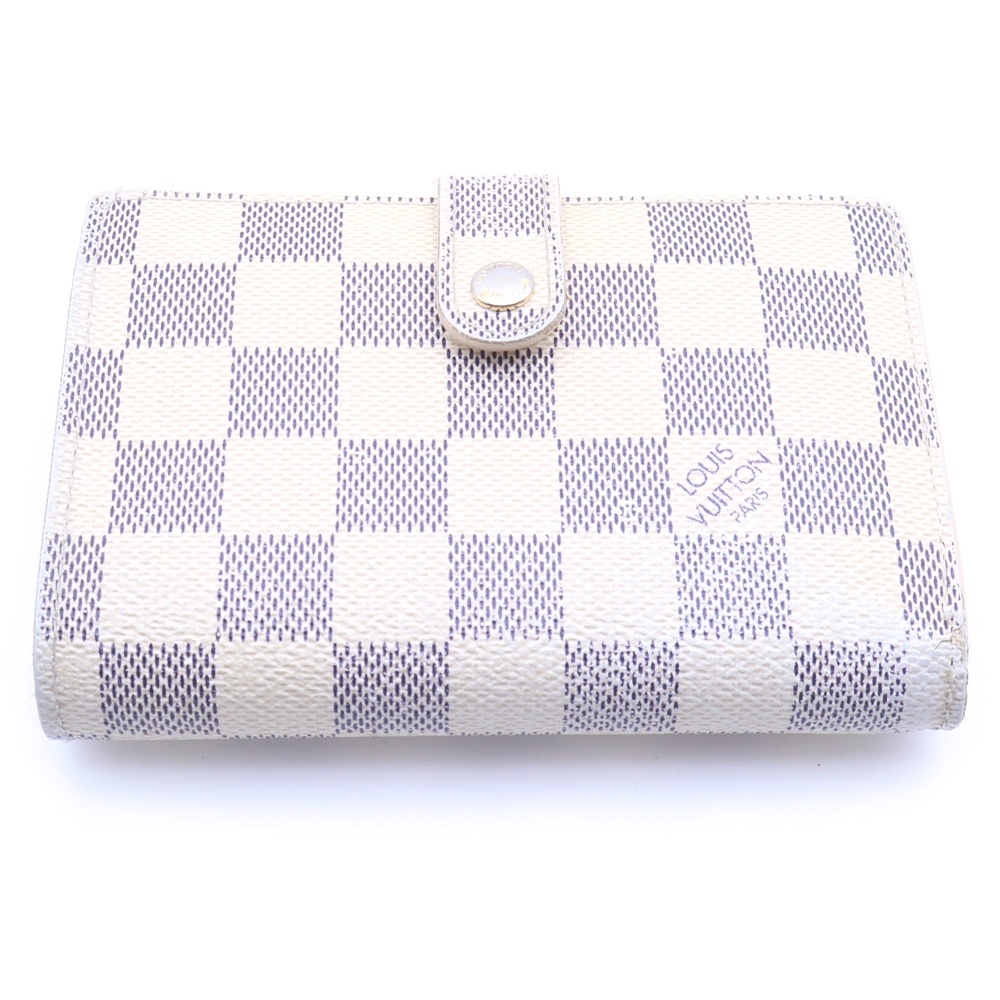 ダミエアズール ポルトモネ ビエ ヴィエノワ 2つ折り財布 レディース ホワイト N61676 Bランク