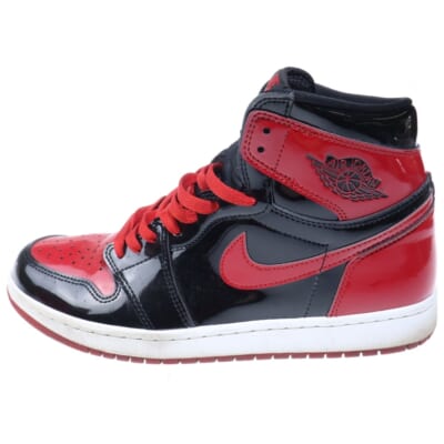 AIR JORDAN 1 RETRO HIGH OG PATENT BRED エアジョーダン 1 レトロ パテントブレッド ハイカットスニーカー ブラック/レッド US10/28cm 555088-063 Bランク