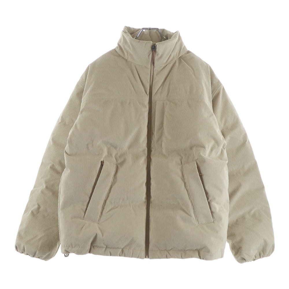 25AW ジップアップ コーデュロイ ダウンジャケット ベージュ TB0A6NJB Sランク