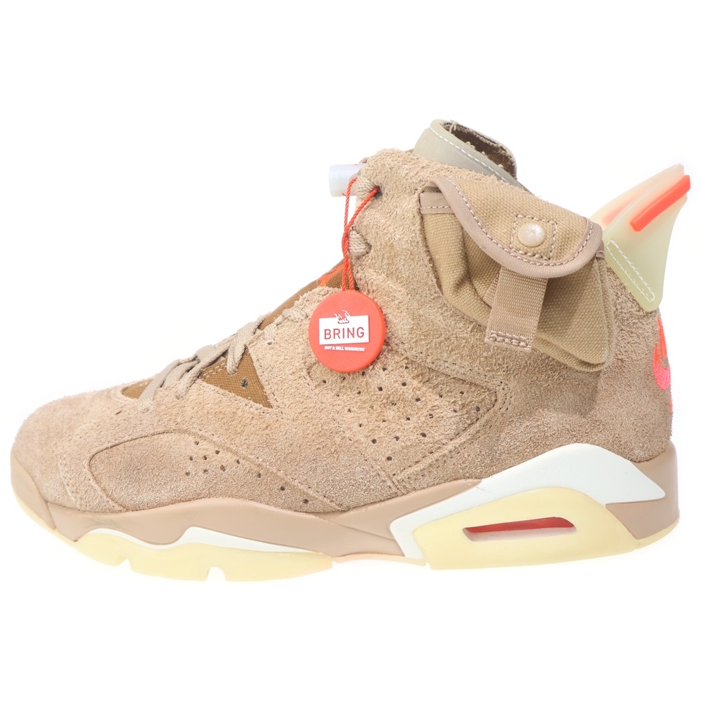 ×TRAVIS SCOTT AIR JORDAN 6 RETRO SP BRITISH KAHKI DH0690-200 トラヴィススコット エアジョーダン6 ハイカットスニーカー US8/26cm Aランク